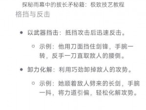 探秘雨幕中的拔长矛秘籍：极致技艺教程