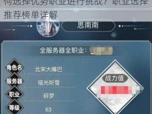 逆水寒手游舞阳城副本职业攻略：如何选择优势职业进行挑战？职业选择推荐榜单详解