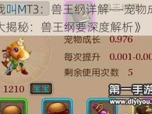 《我叫MT3：兽王纲详解——宠物成长值大揭秘：兽王纲要深度解析》