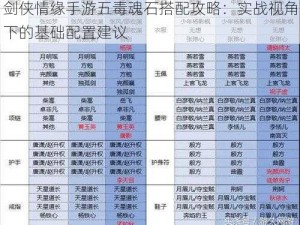 剑侠情缘手游五毒魂石搭配攻略：实战视角下的基础配置建议