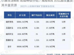 小森生活铜矿地理特征介绍：揭秘铜矿的优越位置及其丰富资源