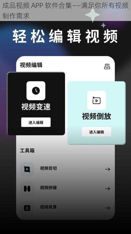 成品视频 APP 软件合集——满足你所有视频制作需求