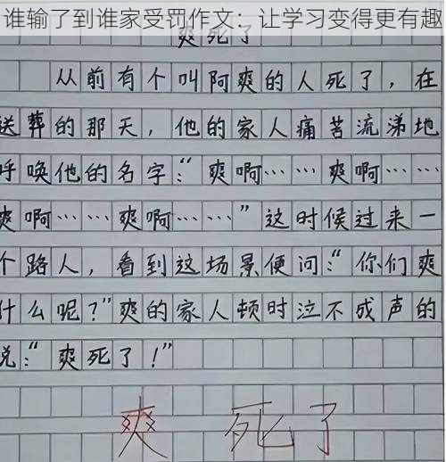 谁输了到谁家受罚作文：让学习变得更有趣