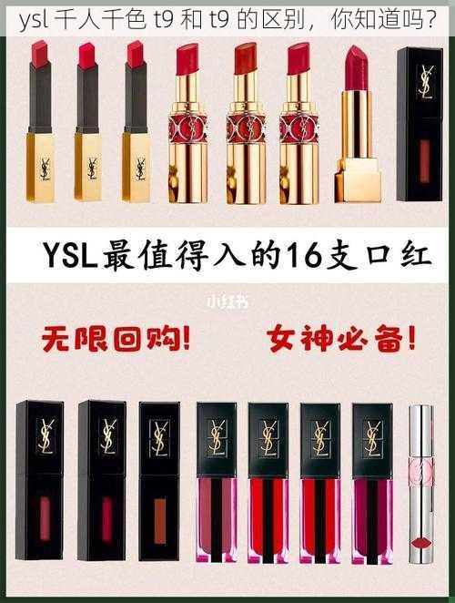 ysl 千人千色 t9 和 t9 的区别，你知道吗？