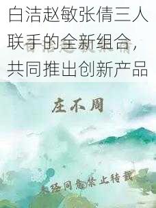 白洁赵敏张倩三人联手的全新组合，共同推出创新产品