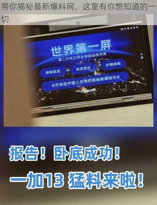 带你揭秘最新爆料网，这里有你想知道的一切