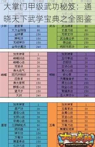 大掌门甲级武功秘笈：通晓天下武学宝典之全图鉴