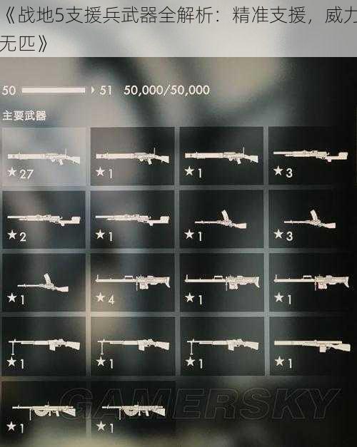 《战地5支援兵武器全解析：精准支援，威力无匹》