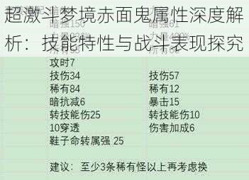 超激斗梦境赤面鬼属性深度解析：技能特性与战斗表现探究