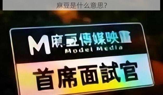 麻豆是什么意思？