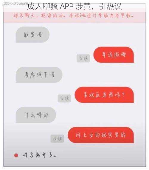 成人聊骚 APP 涉黄，引热议