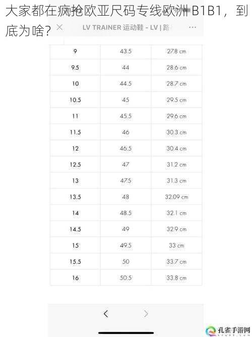 大家都在疯抢欧亚尺码专线欧洲 B1B1，到底为啥？