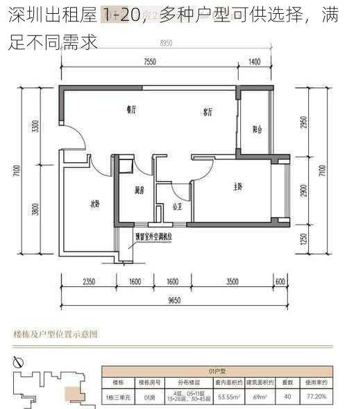 深圳出租屋 1-20，多种户型可供选择，满足不同需求