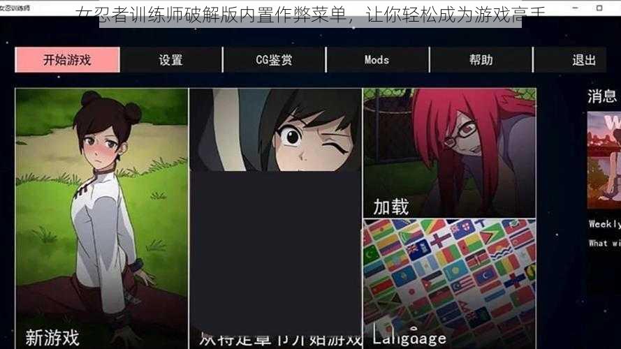 女忍者训练师破解版内置作弊菜单，让你轻松成为游戏高手