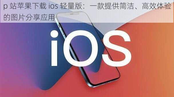 p 站苹果下载 ios 轻量版：一款提供简洁、高效体验的图片分享应用