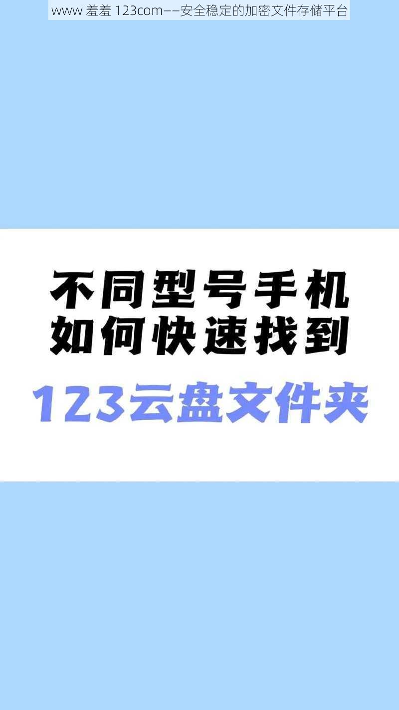 www 羞羞 123com——安全稳定的加密文件存储平台