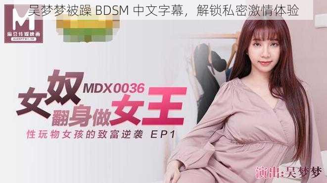 吴梦梦被躁 BDSM 中文字幕，解锁私密激情体验