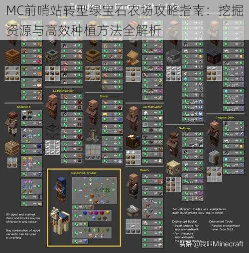 MC前哨站转型绿宝石农场攻略指南：挖掘资源与高效种植方法全解析