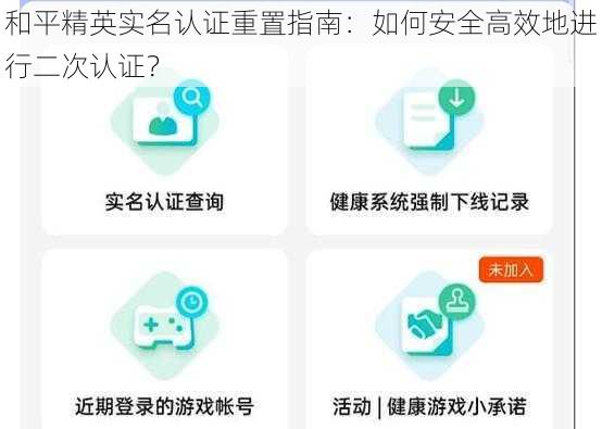 和平精英实名认证重置指南：如何安全高效地进行二次认证？