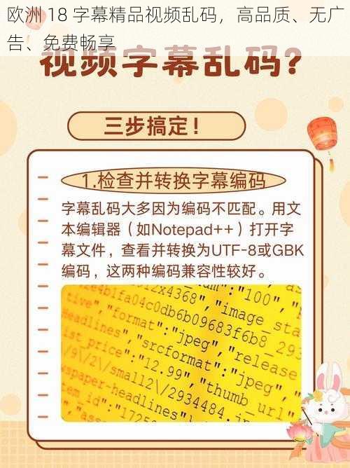 欧洲 18 字幕精品视频乱码，高品质、无广告、免费畅享