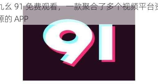 九幺 91 免费观看，一款聚合了多个视频平台资源的 APP