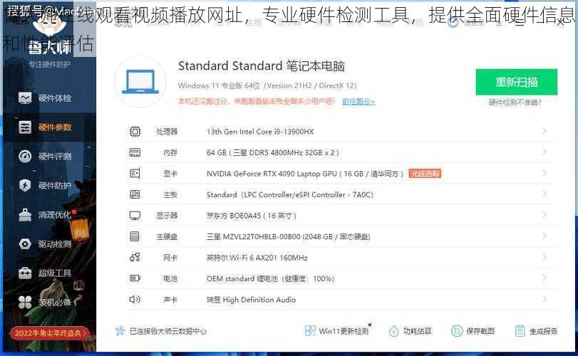 鲁大师在线观看视频播放网址，专业硬件检测工具，提供全面硬件信息和性能评估