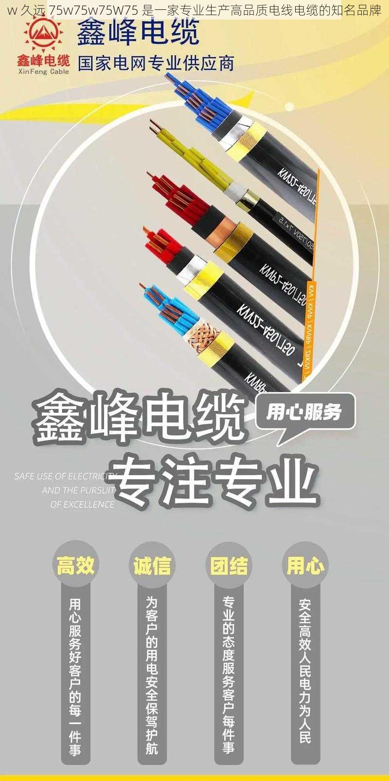 w 久远 75w75w75W75 是一家专业生产高品质电线电缆的知名品牌