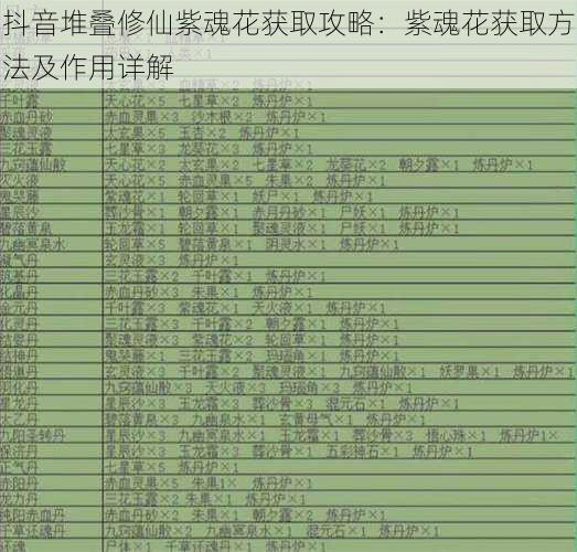 抖音堆叠修仙紫魂花获取攻略：紫魂花获取方法及作用详解