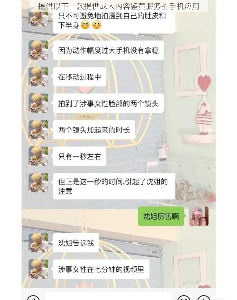 提供以下一款提供成人内容鉴黄服务的手机应用