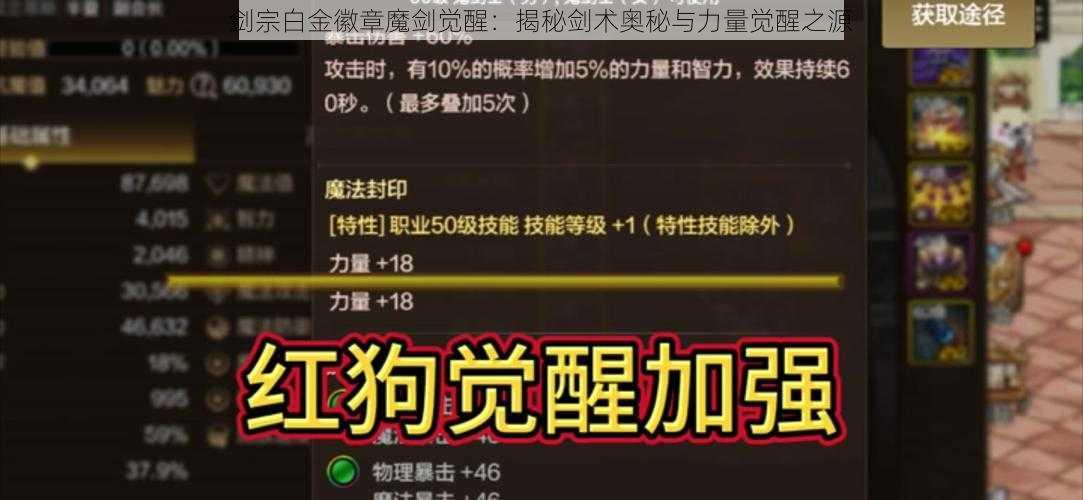 剑宗白金徽章魔剑觉醒：揭秘剑术奥秘与力量觉醒之源