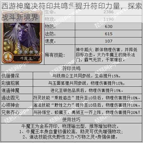 西游神魔决符印共鸣：提升符印力量，探索战斗新境界