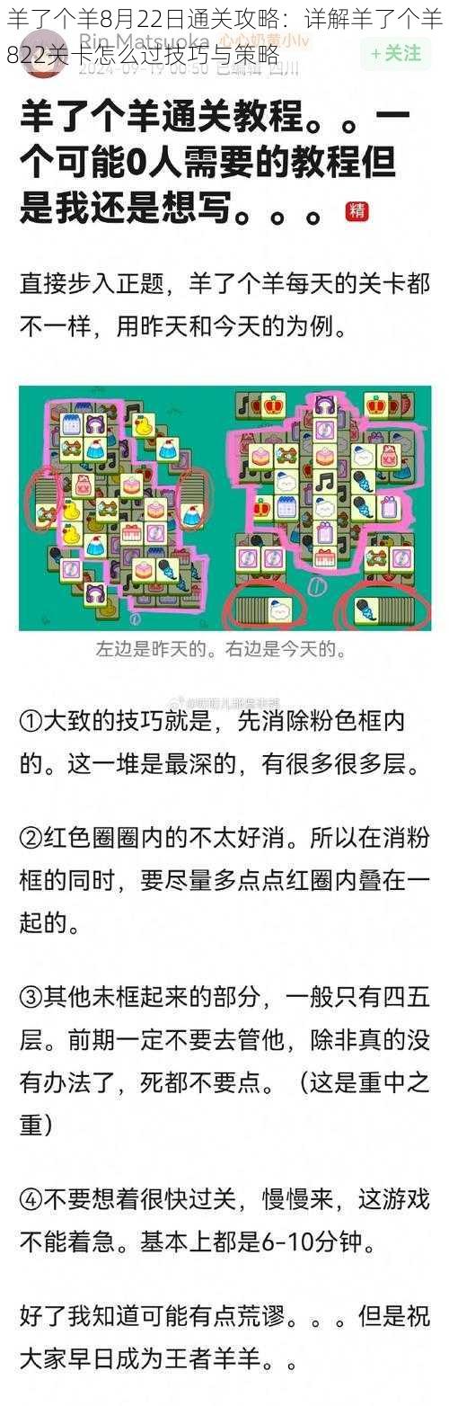 羊了个羊8月22日通关攻略：详解羊了个羊822关卡怎么过技巧与策略