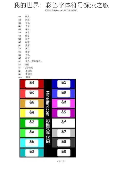 我的世界：彩色字体符号探索之旅