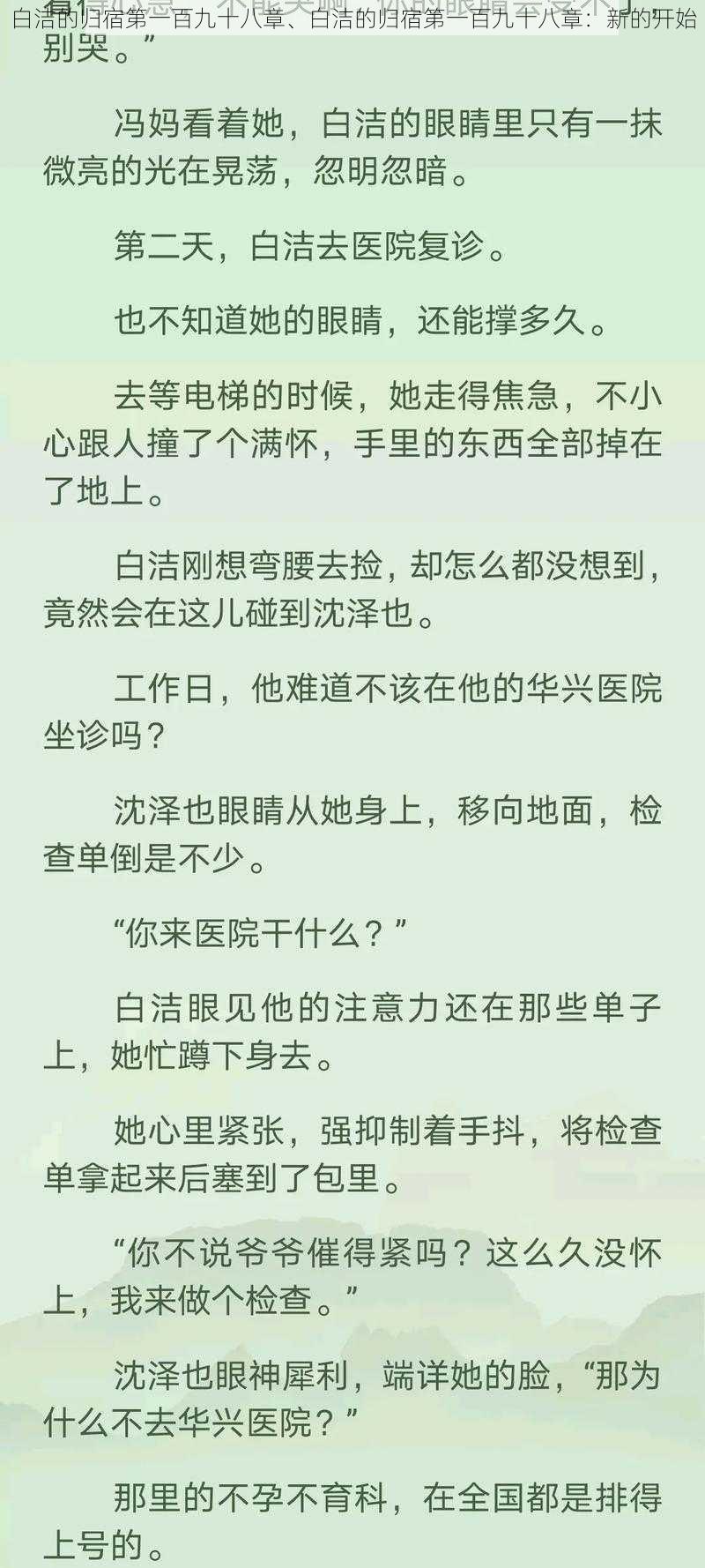 白洁的归宿第一百九十八章、白洁的归宿第一百九十八章：新的开始