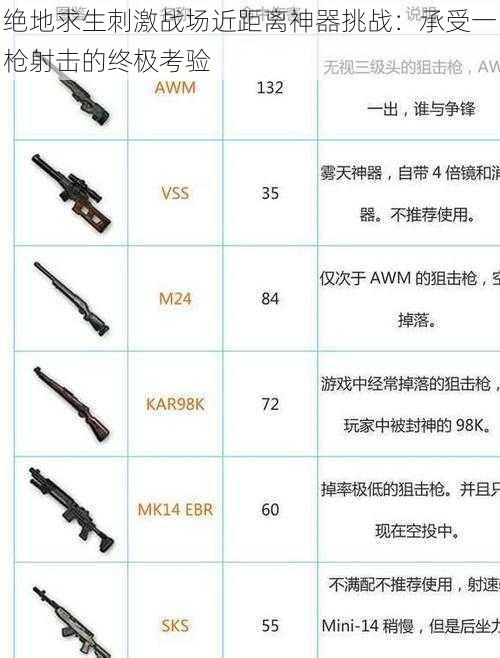 绝地求生刺激战场近距离神器挑战：承受一枪射击的终极考验