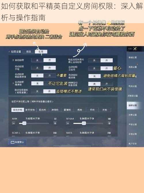 如何获取和平精英自定义房间权限：深入解析与操作指南