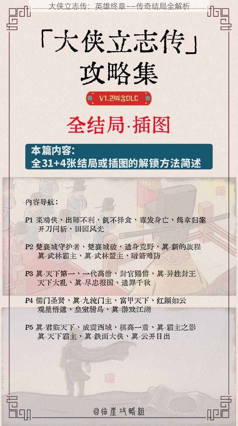 大侠立志传：英雄终章——传奇结局全解析