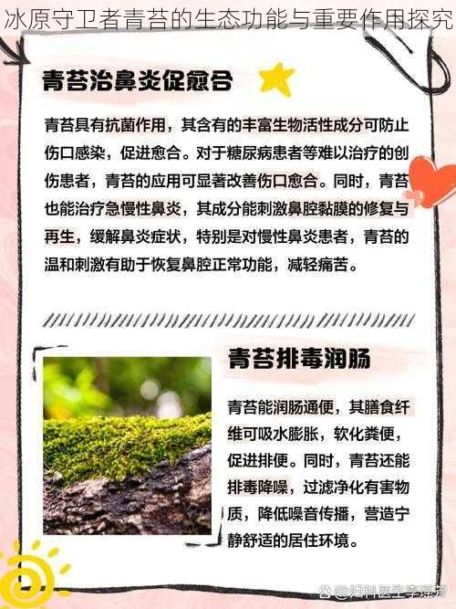 冰原守卫者青苔的生态功能与重要作用探究