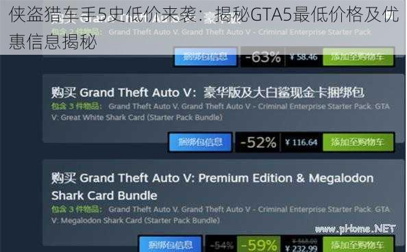 侠盗猎车手5史低价来袭：揭秘GTA5最低价格及优惠信息揭秘