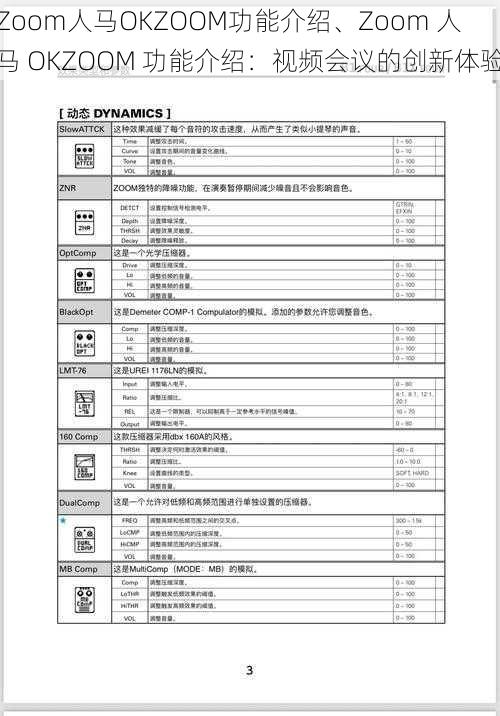 Zoom人马OKZOOM功能介绍、Zoom 人马 OKZOOM 功能介绍：视频会议的创新体验