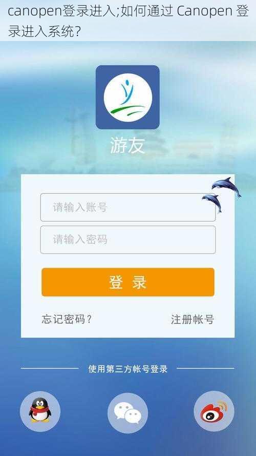canopen登录进入;如何通过 Canopen 登录进入系统？
