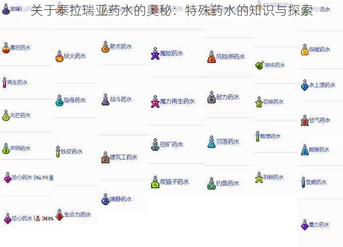 关于泰拉瑞亚药水的奥秘：特殊药水的知识与探索