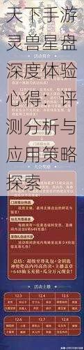 天下手游灵兽星盘深度体验心得：评测分析与应用策略探索