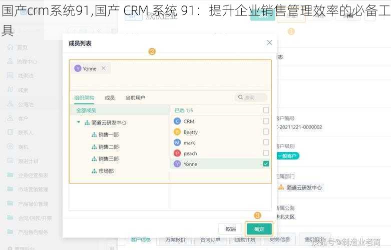 国产crm系统91,国产 CRM 系统 91：提升企业销售管理效率的必备工具