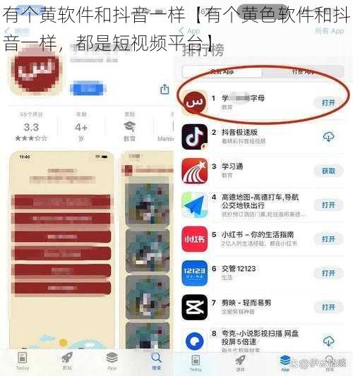 有个黄软件和抖音一样【有个黄色软件和抖音一样，都是短视频平台】
