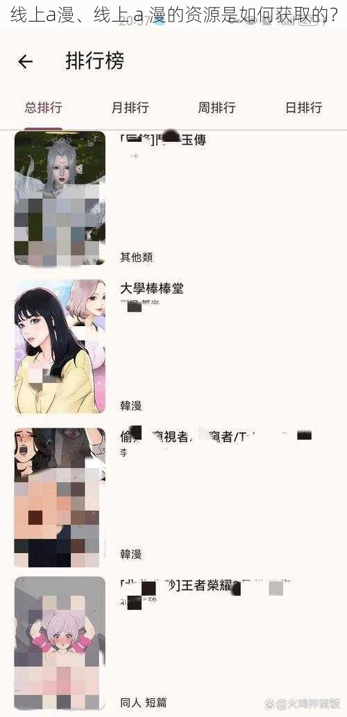 线上a漫、线上 a 漫的资源是如何获取的？