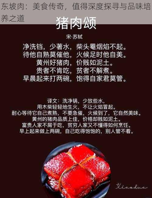 东坡肉：美食传奇，值得深度探寻与品味培养之道