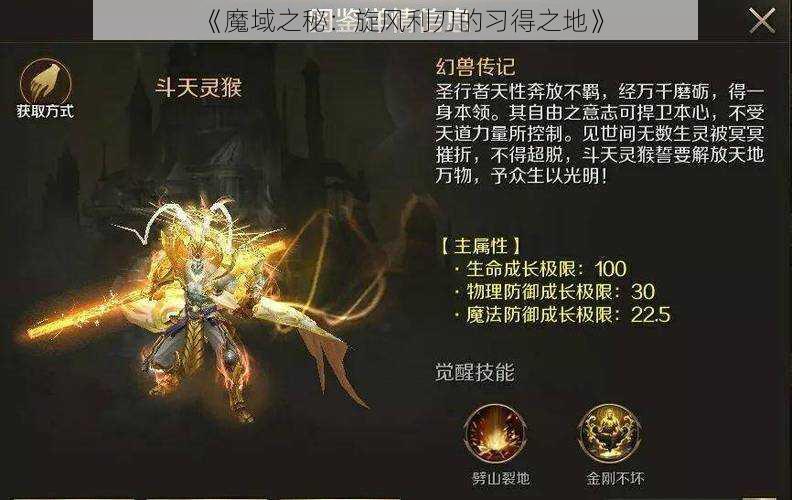 《魔域之秘：旋风利刃的习得之地》