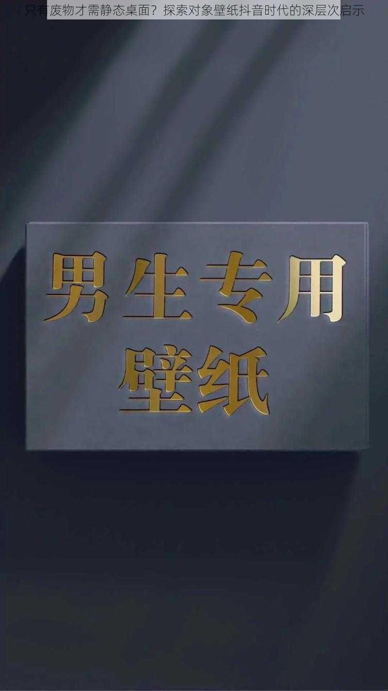 只有废物才需静态桌面？探索对象壁纸抖音时代的深层次启示